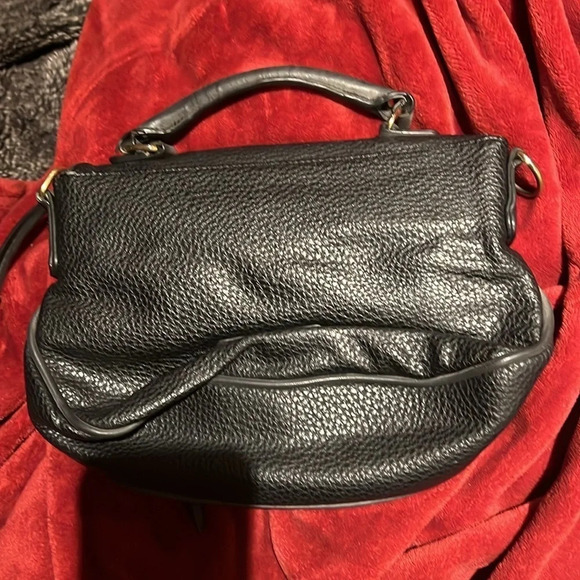 Steve Madden black grey faux leather top handle fold over crossbody bag - Picture 3 of 14